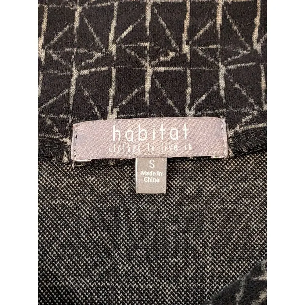 Habitat Clothes to Live Jacket Button Front SMALL Gray Geometric Lagenlook